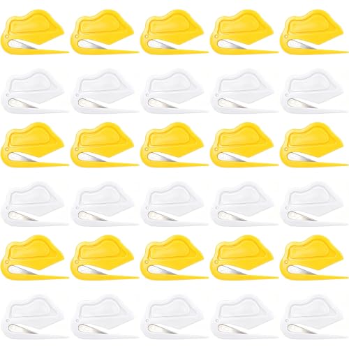 30 Pack Letter Openers Envelope Slitter, Mail Openers - size: Cloud-30 PCS-Yellow and White