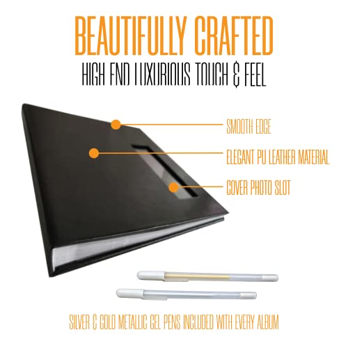 2x6 Photo Strip Album, Black Cover White Pages, 2 Gel Pens - color: B&W, size: 1