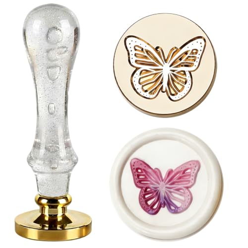 LANKIN Butterfly Wax Seal Stamp, Animal Theme; 25mm Brass Head - color: Butterfly
