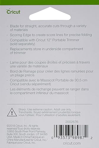 Cricut Portable Trimmer Cutting and Scoring Blades (Pack of 2) - size: 12' (Pack of 2)