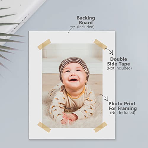 25 Pack Backing Boards, 8x10 Uncut White Mats Matboards - size: 8x10