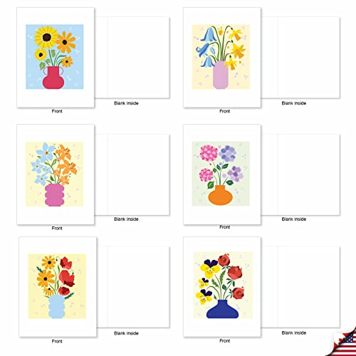 The Best Card Company - 20 Assorted Blank Notecards Boxed Set 4 x 5.12 Inch with Envelopes (20 Designs, 1 Each) - Garden Addition AM10331OCB-B1x20 - style: Garden Addition