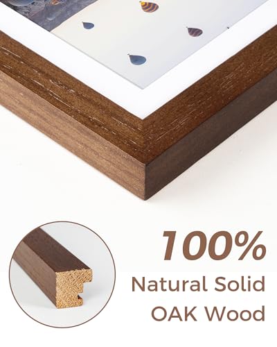 Marsmiles 5x7 Wooden Picture Frame, Oak Wood Photo Frame, Walnut, 1 Pack - color: Walnut, size: Right Angle-5x7-1P