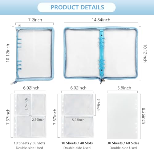 Reusable Sticker Storage Organizer Binder Collecting Book A5, Blue - color: Blue