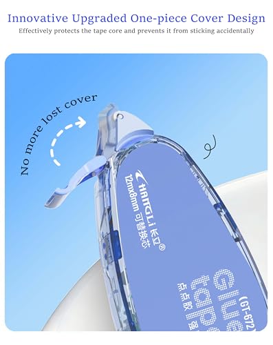 Upgraded Glue Tape for Scrapbooking - Double Sided Glue Tape Roller for Crafts (47 Ft X 0.31, 4 Pack), Scrapbooking Journaling School Office Teacher Supplies for Kids and Adults - color: Blue & White & Green & Brown