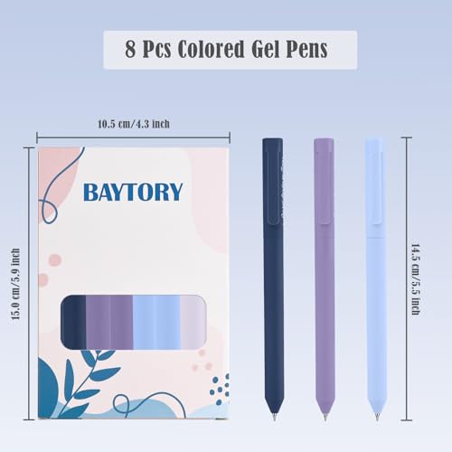 BAYTORY 8Pcs Colored Gel Pens for Bible Study, 0.5mm Fine Point (Purple) - color: Purple
