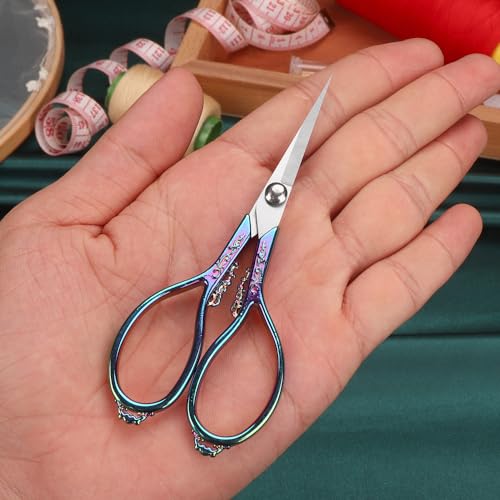 Titanium Coating Sewing Scissors Bundle, Professional Fabric Scissors Set, Ultra-Sharp Stainless Steel Blades, Ergonomic Handle, Great for Tailor, Embroidery, Craft, 9.1"/8.4"/5.5"/4.4" - color: Purple