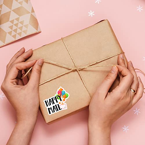 Cute Happy Mail Stickers,Small Business Sticker for Mail Envelopes Shipping Package Packing 500 PCS