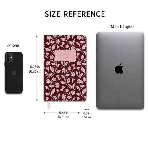 Eccolo Christian Journal Notebook Hardcover Lay Flat 192 Ivory Lined Pages - color: Rouge, size: 6X8