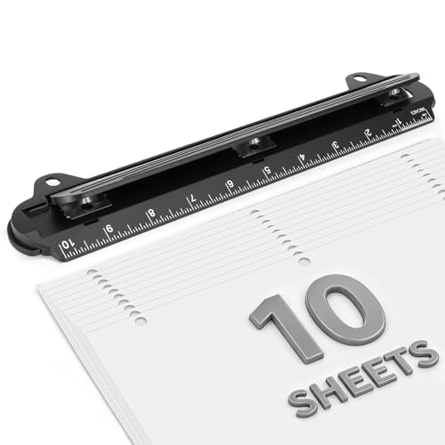 Eagle Portable 3-Hole Punch, 10-Sheet Capacity for 3-Ring Binders - color: Black