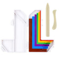 CYFUN DESIGN 9 Pcs Alignment Guide with Case Bone Folder Positioning Tool - color: Colored Alignment Guide+Bone Folder