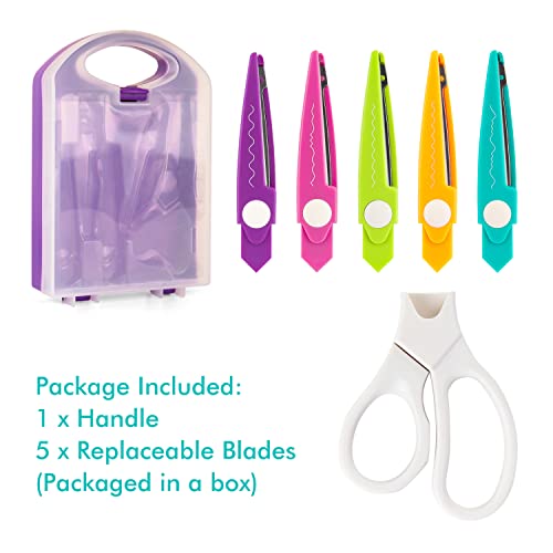 7Pcs/Set Craft Scissors 3 in 1 Corner Rounder Paper Punch With Storage Box - 5 Kinds Zig Zag Edges for DIY Projects, Paper Card, Photo, and Scrapbooking