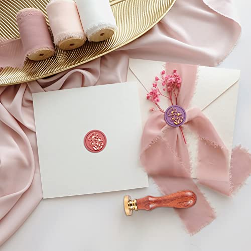CRASPIRE Wax Seal Stamp Poppy 25mm Vintage Sealing Wax Stamps Flower Removable Brass Head Sealing with Wooden Handle for Halloween Wedding Invitations Christmas Xmas Thanksgiving Party Gift Wrap - style: Poppy