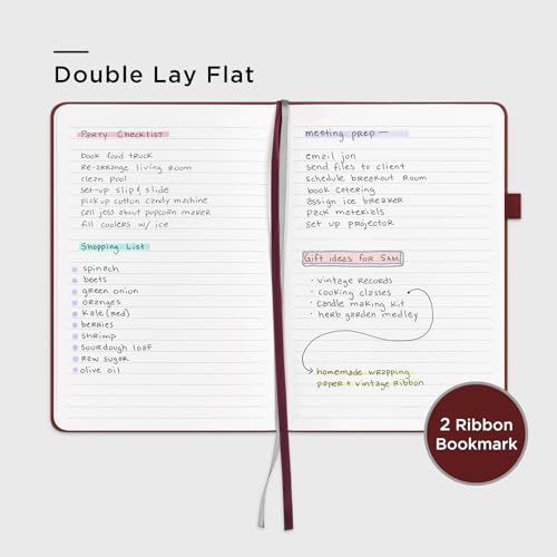 &And Per Se Lined Journal Notebook – A5 5.7”x8” College Ruled, 160 Pages, 100gsm Thick Paper, Journaling Notebooks for Writing (Dark Red) - color: Dark Red, style: Lined 160 pages
