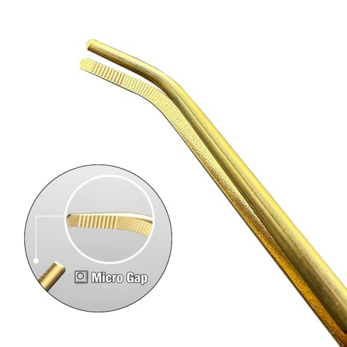 8.5 Inch Curved Tip Copper Tongs - Heavy Duty Precision Tool for Jewelry Making, Soldering, Acid Baths & Pickling