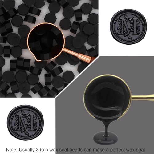 Black Wax Seal Beads 1450pcs (1.1lb), Andotopee Premium Sealing Wax Beads for Wax Seal Stamp, Affordable Wax Pellets Refill Pack for Wax Seal Kit, Wedding Invitation, Envelope Seal, Crafts - color: Black