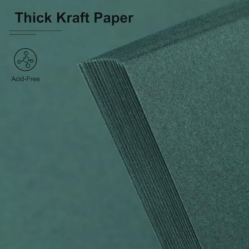 Scrapbook Album 10x10 Inches 40 Pages Hardcover Kraft Paper Green - color: Green, size: 10"x10" 40 Pages