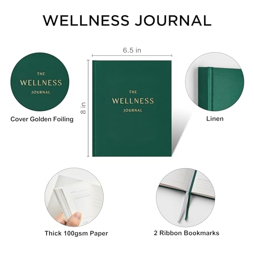 &And Per Se Wellness Journal, Self Care & Daily Journal for Women, Mental Health Planner with Habit Tracker, Diet & Goals, Undated, Gift-Ready (Forest Green) - color: C-Forest Green, size: 6.5 x 8 Inch