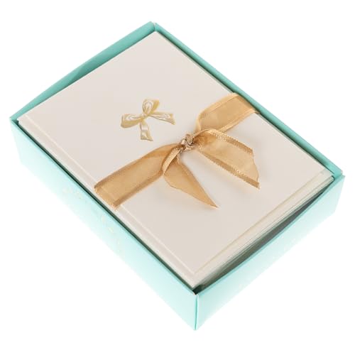 Graphique Bow Cards, Pack of 10 Cards with Envelopes, All Occasion Greetings, Blank Inside, Gold Foil Embossing, La Petite Press Collection Boxed Set, 3.25" x 4.75" - color: Bow