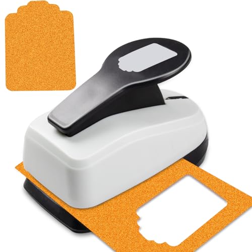 Tag Hole Punches for Paper Crafts, 2 inch Tag Punch Paper Punches | Gift Tag Punch, Tags Cutter Punch, Tag Maker for Scrapbook, Classroom DIY Projects, Card Making, Journal, Gift Tag, Clean Cut - style: Tag