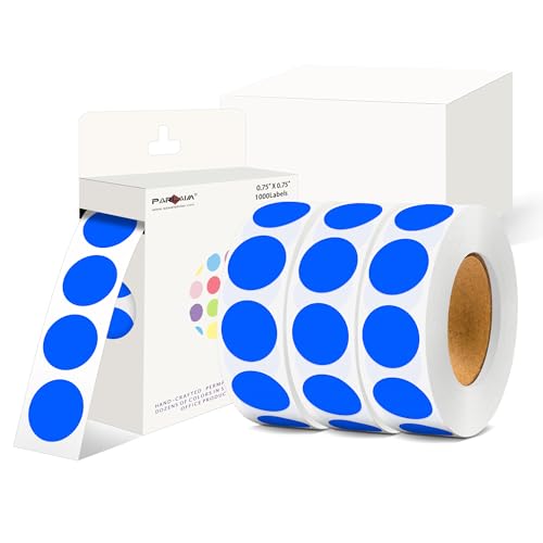 0.75 inch Colored Dot Stickers 4 Rolls 4000pcs Blue Round Marking Label - color: Blue, size: 4 Rolls-4000PCS