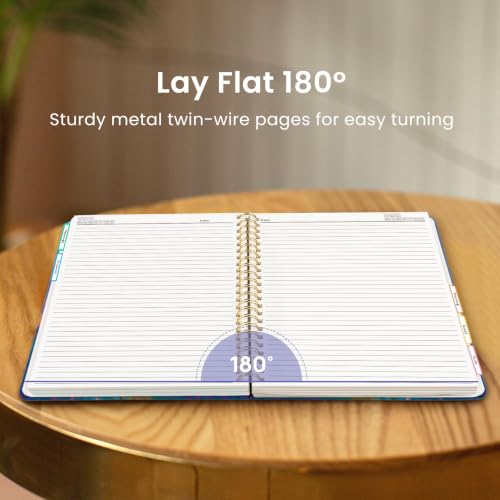 Taja Cute Large Spiral Lined Notebook for Work with 5 Removable Dividers - color: Z - Astral Meadow