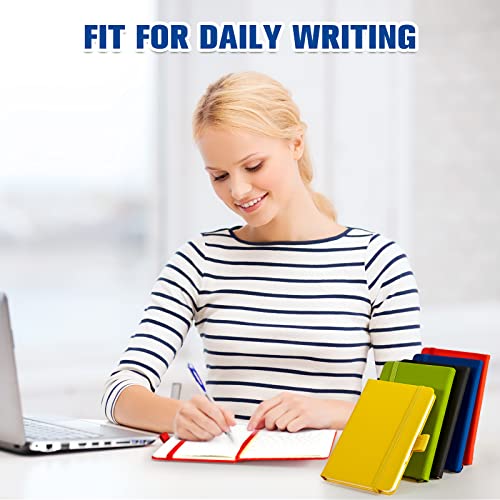 Laumoi 20 Pack Pocket Notebook Journals 3.7" x 5.7" Hardcover Small Mini Pocket Notebooks with Pen Holder A6 Lined Journal with 100 Gsm Paper(Black, Blue, Green, Red, Yellow) - color: Black, Blue, Green, Red, Yellow