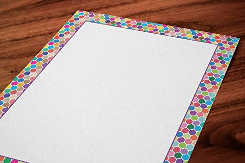 Stonehouse Collection Spot Color Letterhead, 8.5" x 11", 60 Sheets | Ideal for Home & Office. Premium 60lb Matte Paper, 92 Brightness for Vivid Color Printing, USA Made - color: Spot Colorful Border
