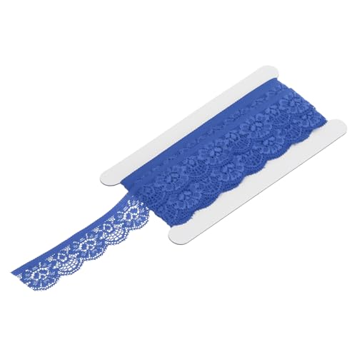 MECCANIXITY Lace Trim Vintage Crochet 0.98" x 5yards Dark Blue Lace Ribbon for DIY Scrapbooking Clothes Fabric Wedding Decoration Gift Wrap - color: Dark Blue, size: 1" x 5 Yards