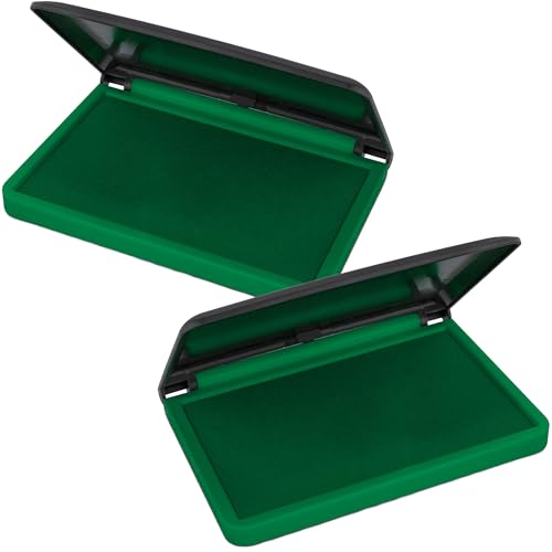 Pack of 2 - Mark 2000 Premium Green Ink Stamp Pad - 2" by 4" - Quality Felt Pad - color: Green, size: Pack of 2 - (2" x 4") Stamp Pad