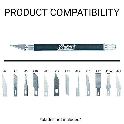 Soft Grip Hobby Knife, Excel Blades K18 with 5 #11 Blades, American Made Light Duty Craft Knife (One Assorted Color) - color: Assorted (1) + 5 Blades
