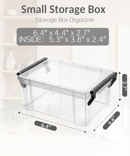 Sooez 12 Pack Small Plastic Containers with Lids, 6.4" x 4.4" x 2.7" - color: Grey, size: Small (Pack of 2)