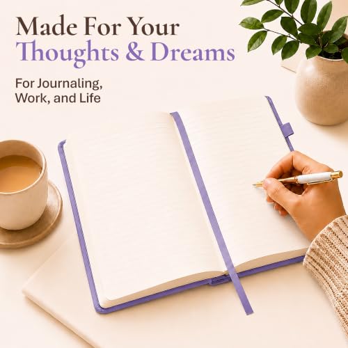 Lined Journal Notebook Hardcover Leather Bound 200 Pages A4 Purple Diary - color: Purple, size: A4 200 Pages