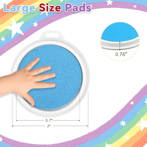 8 Colors 7" Ink Pads for Stamps, Washable Stamp Pad for Kids Finger Paint