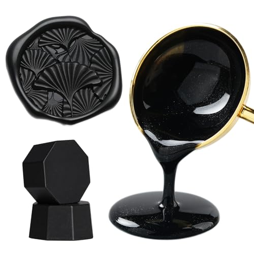 Sealing Wax Beads WaxSeal Beads, 600Pcs Black WaxSealing Beads for Wax Seal Stamp, WaxSeal Beads Kit Perfect for Wedding Invitations, Christmas Envelopes (Black) - color: Black