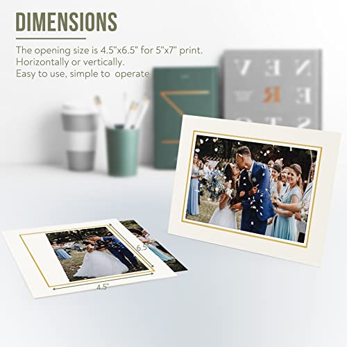 Golden State Art, Paper Picture Frames With Easel, 5X7, 10 Pack | Ivory with Gold Lining, Photo Frame Cards, DIY Cardboard - color: Ivory/Gold Lining, size: 10 Pack