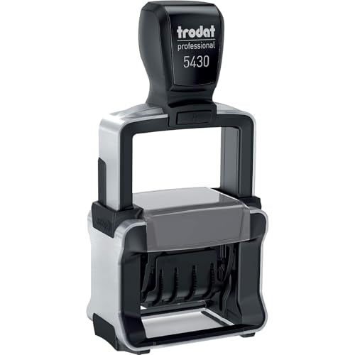 Trodat 5430 Professional Self-Inking Date Stamp with Scanned - Black Ink - color: Black, size: SCANNED