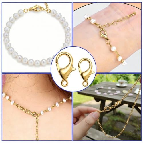 672PCS DIY Keychain Making Kit, Metal Hooks Rings Chains Craft Kit | 360° swivel snap hooks, creates zipper pulls and charms, purse making supplies, suitable for DIY crafts and holiday gifts - color: Gold
