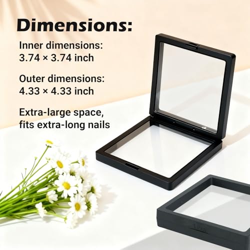 32 Pcs Press On Nail Packaging Box with 120 Pcs Adhesive Double Sided Tape, Black Artificial Nail Display Case, Earrings Storage Organizer, for Birthdays, Christmas Gift