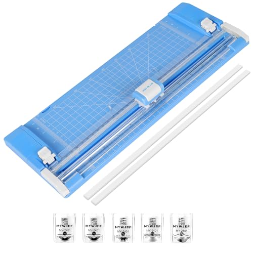 Paper Cutter, 12 Inch Rotary Trimmer, 4-Function Blades, Up to 6 Sheets Cut with 2 Reversible Cutting Mats, Patent for Cardstock Scrapbooking, Blue (Blue) - color: Blue