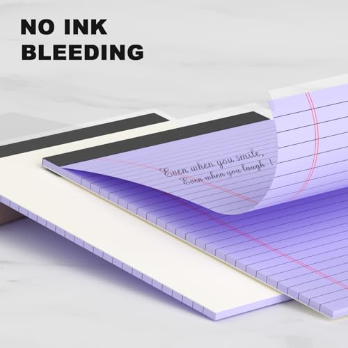 AILZFEI Pink Purple Small Legal Pad 5 x 8 College Ruled Color Legal Pads Paper Notepads 6 Pack Sturdy Back Writing Pads 5 x 8 Note Pads Perforated Narrow Ruled Pads of Paper - color: Pink & Purple