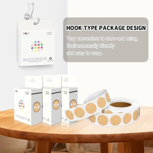 Kraft Paper 0.75 inch Round Color Coding Circle Dots Labels in Box 1000pcs - color: Kraft Paper, size: 1 Roll-1000PCS
