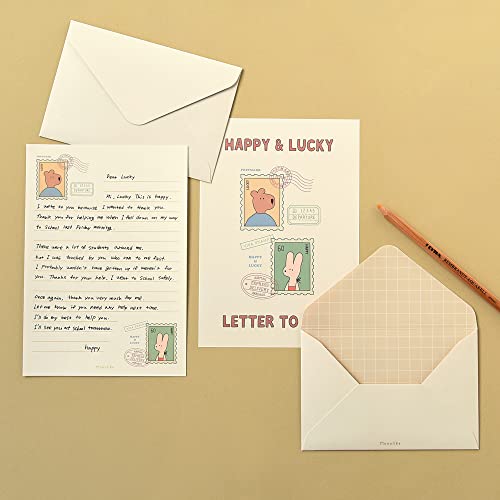 Monolike Happy and Lucky Memories Letter Paper and Envelopes Set - 8Type, 32 Letter Paper + 16 Envelopes - color: Happy and Lucky Memories