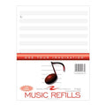 Roaring Spring Loose Leaf Music Filler Paper, 20 Sheets 8.5"x11" with 12 Staves of Music Lines, Heavyweight 24# Smooth White Paper, 3 Hole Punched (Pack of 1) - size: 11" x 8.5" 20 Sheets (Pack of 1)