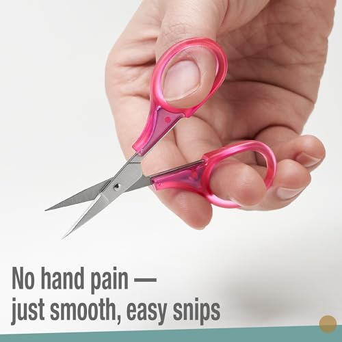 Beaditive Mini Craft Scissors Set (2-pc) - Portable 3.25" Small Detail Scissors with Fine Tip for Embroidery, Knitting & Paper Cutting - Ultra-Sharp with Protective Cap (Jelly Colors)