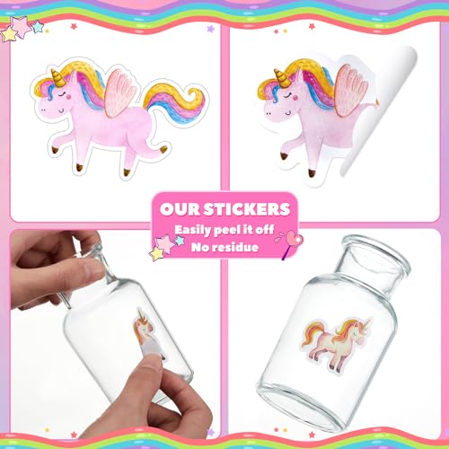 Qeeenar 500 Pcs Unicorn Stickers Roll, Reward Stickers for Kids - style: Unicorn