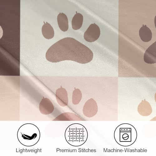 Satin Pillowcase for Hair and Skin, Standard Size Cute Animal Paw Print Decorative Pillow Sham with Envelope Closure Pillow Cover for Bedroom Hotel - color: Cute Paw Print, size: 20x26in