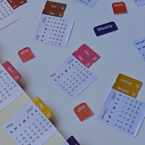 Calendar Stickers Planner Monthly Stickers Self Adhesive Index Tabs for Daily Planners & Journals, Work, School, or Home Management (Blossom) - color: Blossom