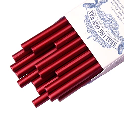 16 Pieces Glue Gun Sealing Wax Sticks in Metallic Red for Mini Glue Gun | Great decor for letters, Wedding invitations, Cards and envelopes, Snail mails, Wine packages, Gift wrapping - color: Metallic Red, size: Small