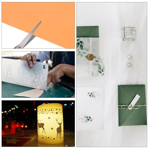 PATIKIL 65 Sheets Vellum Paper 5x7, Vellum Paper Printable Translucent Paper 100GSM for Invitations Printing, Orange - color: Orange
